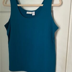 Chico's Teal turquoise Sleeveless microfiber tank top size 2.